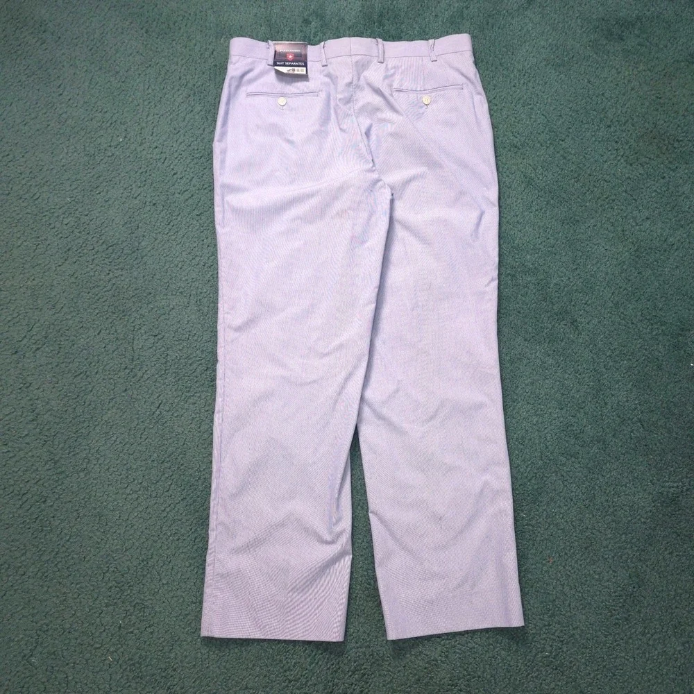 Saddlebred Mens Blue White Micro Stripe Cotton Seersucker Pants 36W x 30L Preppy